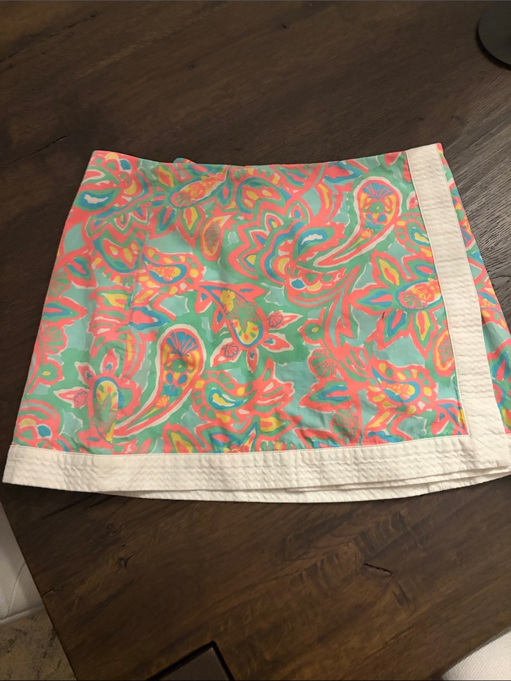 Lilly Pulitzer Paisley Mint & Coral Cotton Skort with White Trim